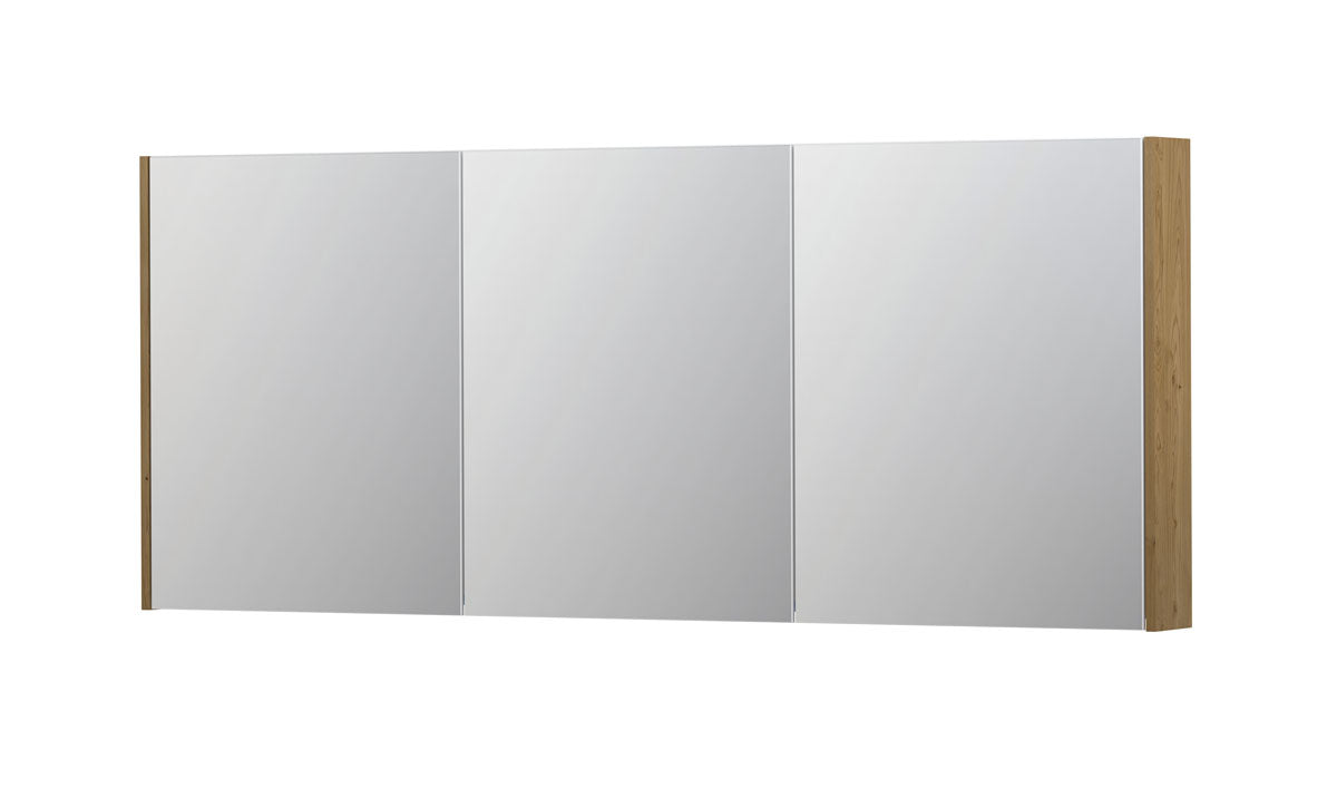 Ink SPK2 spiegelkast 3 deuren - 180x74cm - fineer natur