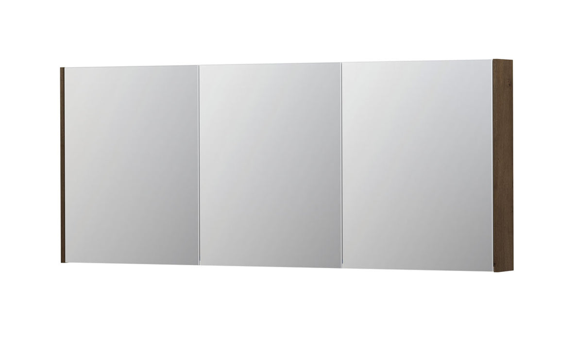 Ink SPK2 spiegelkast 3 deuren - 180x74cm - fineer chocolate