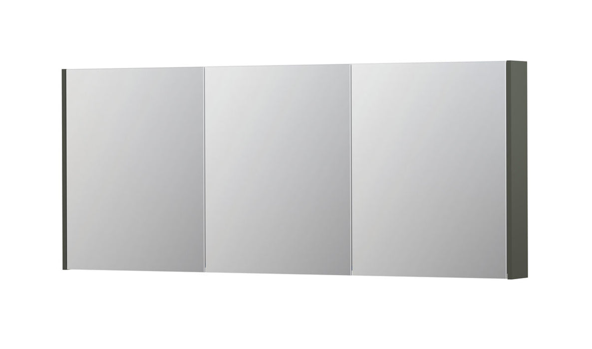 Ink SPK2 spiegelkast 3 deuren - 180x74cm - mat beton groen