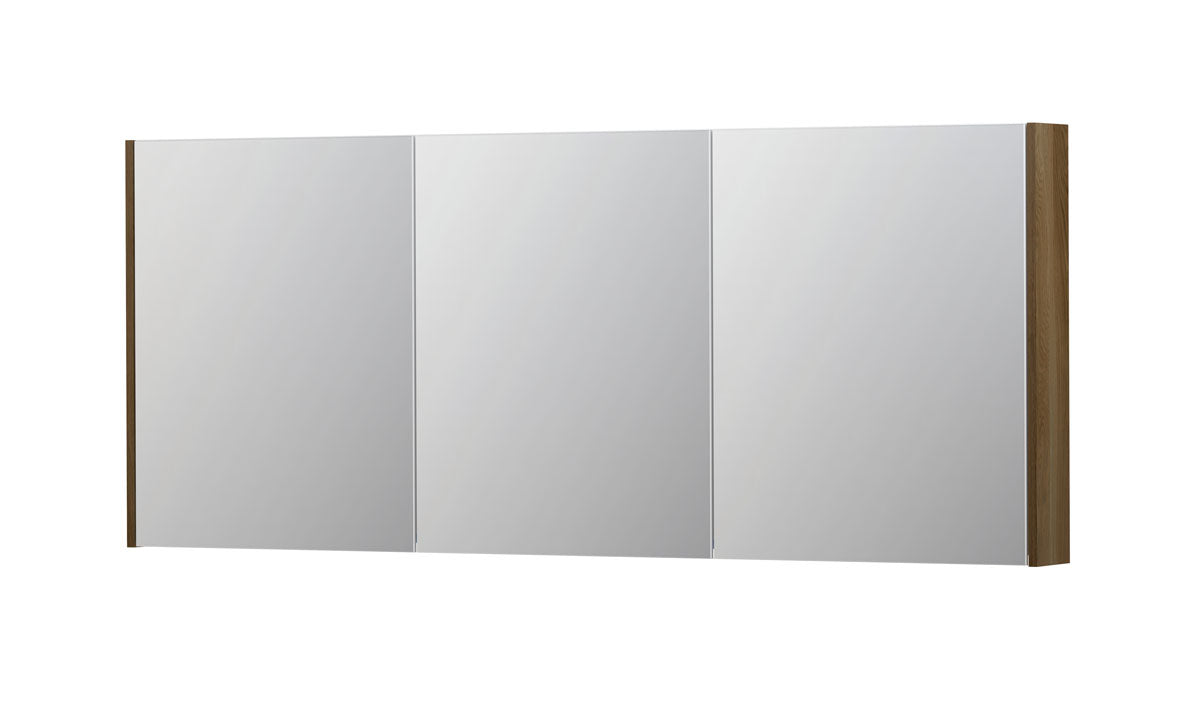 Ink SPK2 spiegelkast 3 deuren - 180x74cm - massief eiken ash grey