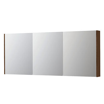 Ink SPK2 spiegelkast 3 deuren - 180x74cm - warm walnoot