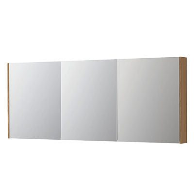 Ink SPK2 spiegelkast 3 deuren - 180x74cm - blank eiken