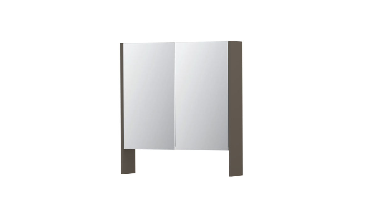 Ink SPK3 spiegelkast 2 deuren - 70x74cm - mat taupe