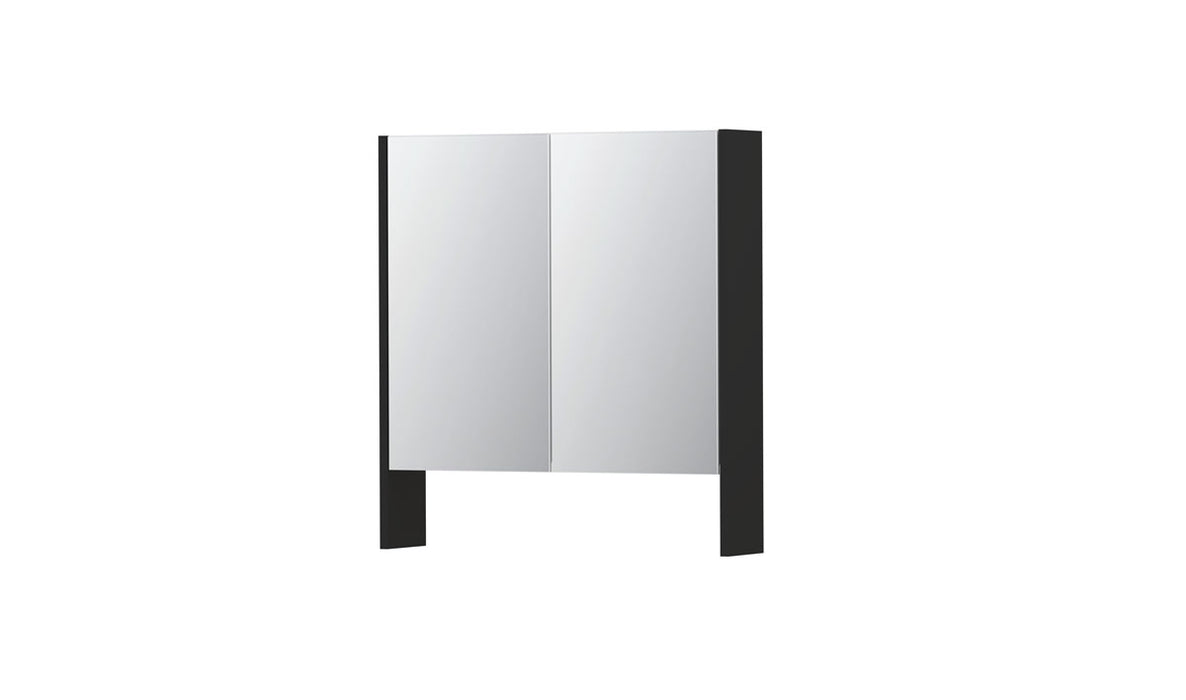 Ink SPK3 spiegelkast 2 deuren - 70x74cm - mat zwart