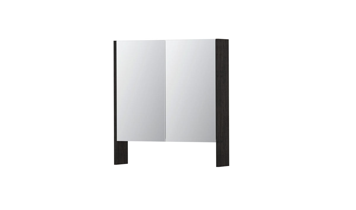 Ink SPK3 spiegelkast 2 deuren - 70x74cm - houtskool eiken