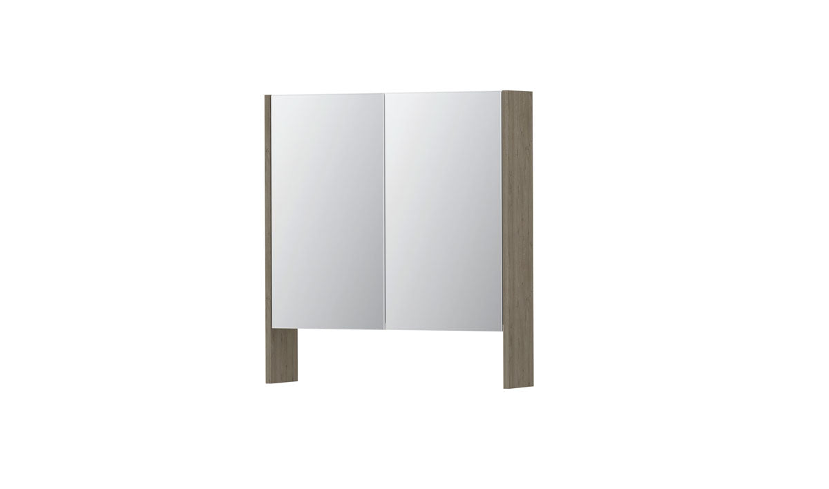 Ink SPK3 spiegelkast 2 deuren - 70x74cm - greige eiken