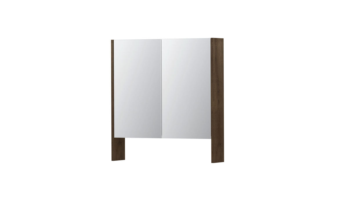 Ink SPK3 spiegelkast 2 deuren - 70x74cm - fineer chocolate