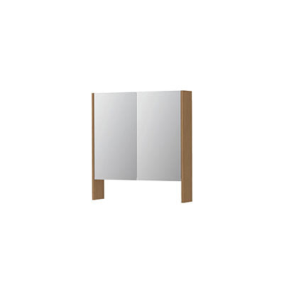 Ink SPK3 spiegelkast 2 deuren - 70x74cm - blank eiken