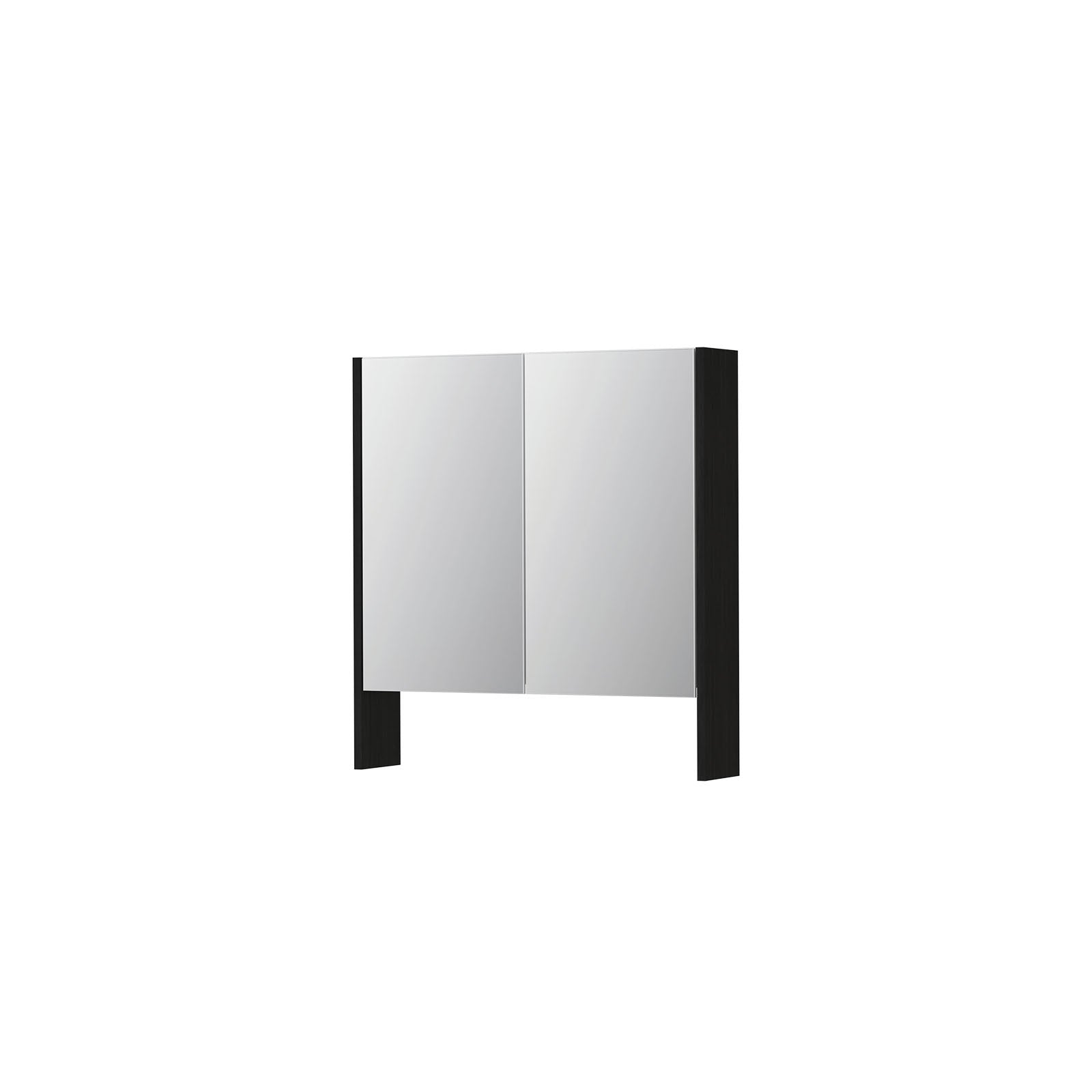 Ink SPK3 spiegelkast 2 deuren - 70x74cm - fineer matt intens black