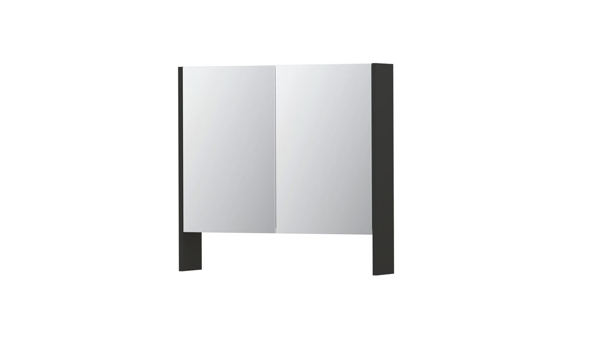 Ink SPK3 spiegelkast 2 deuren - 80x74cm - mat antraciet
