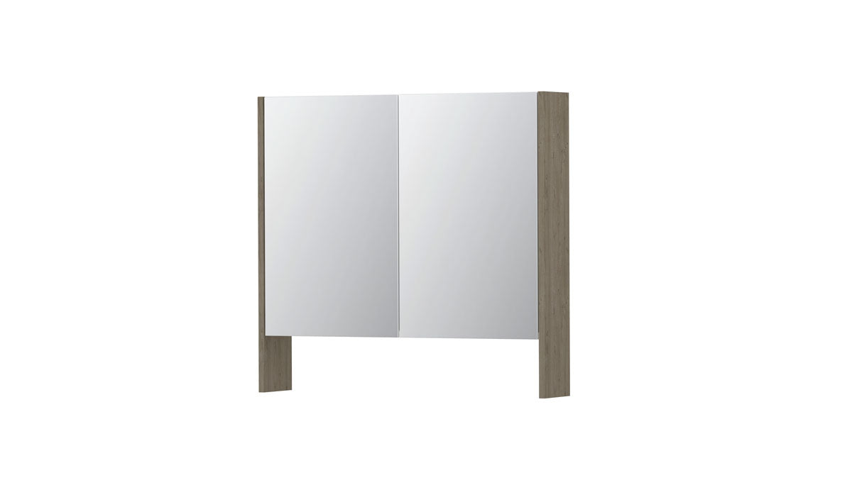 Ink SPK3 spiegelkast 2 deuren - 80x74cm - greige eiken