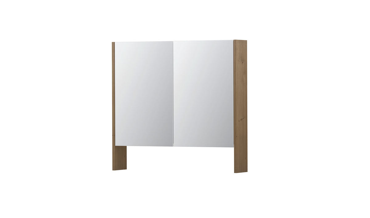 Ink SPK3 spiegelkast 2 deuren - 80x74cm - fineer ash grey