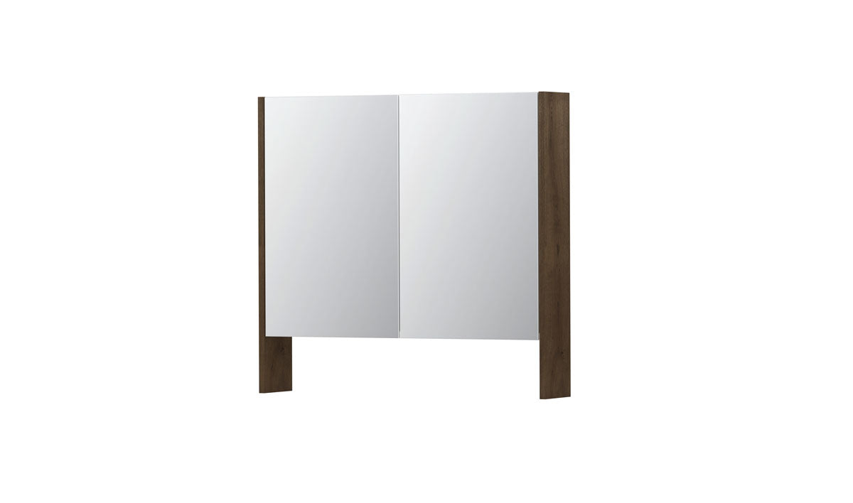 Ink SPK3 spiegelkast 2 deuren - 80x74cm - fineer chocolate