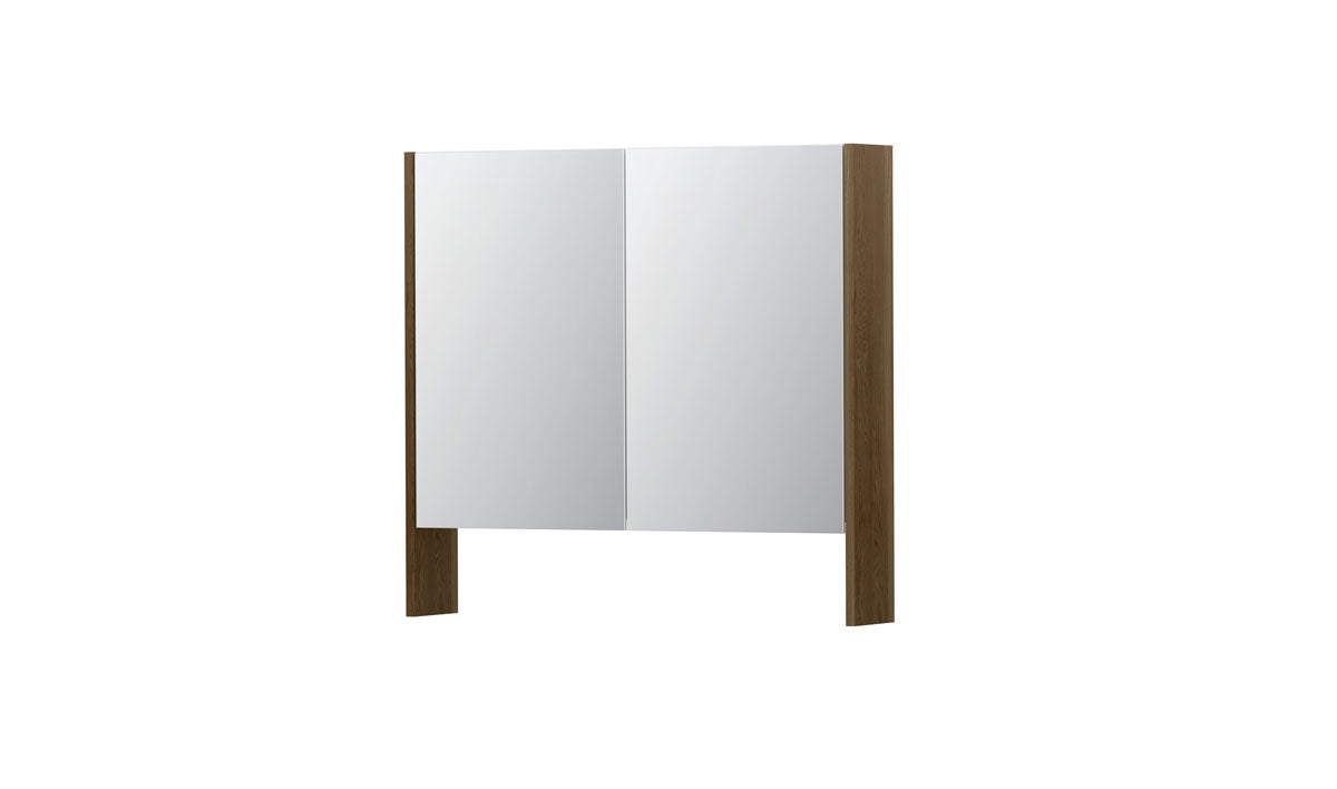 Ink SPK3 spiegelkast 2 deuren - 80x74cm - massief eiken ash grey