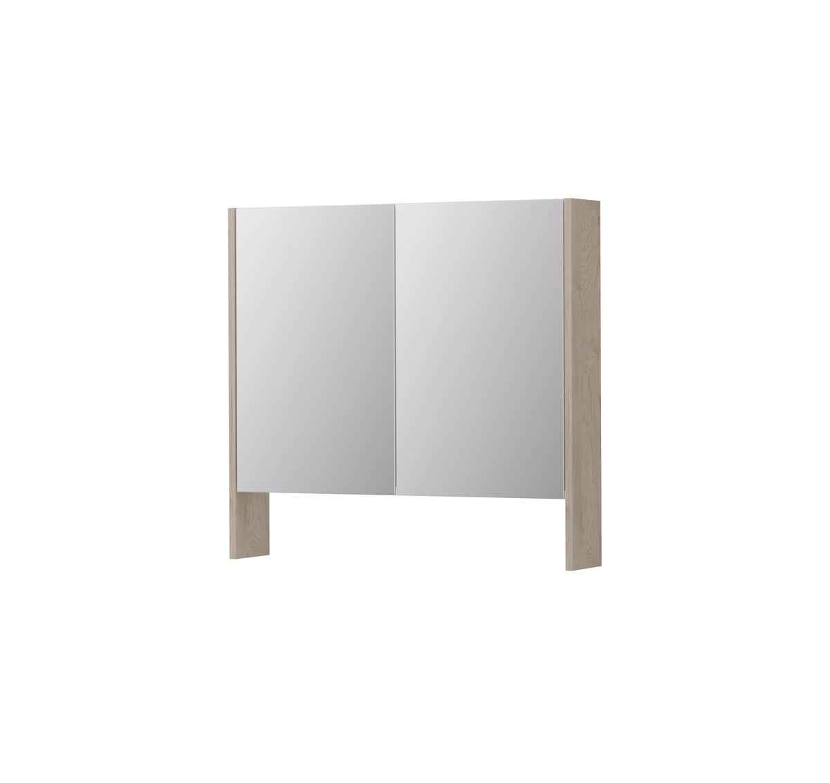 Ink SPK3 spiegelkast 2 deuren - 80x74cm - ivoor eiken