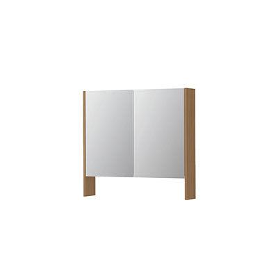 Ink SPK3 spiegelkast 2 deuren - 80x74cm - blank eiken