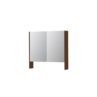 Ink SPK3 spiegelkast 2 deuren - 80x74cm - warm walnoot