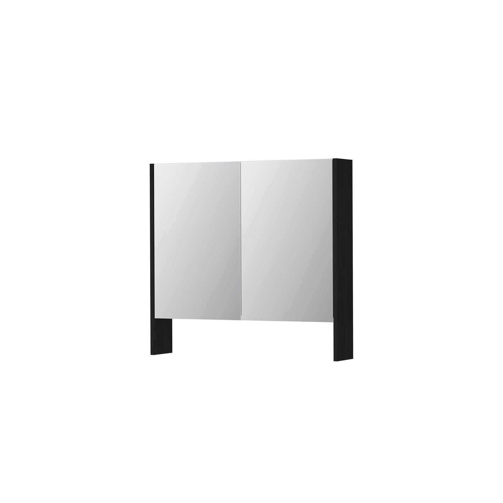 Ink SPK3 spiegelkast 2 deuren - 80x74cm - fineer matt intens black