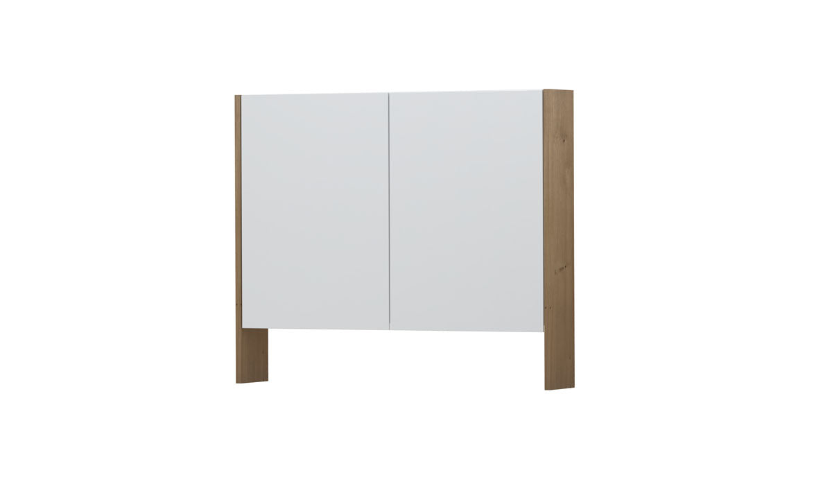 Ink SPK3 spiegelkast 2 deuren - 90x74cm - fineer ash grey