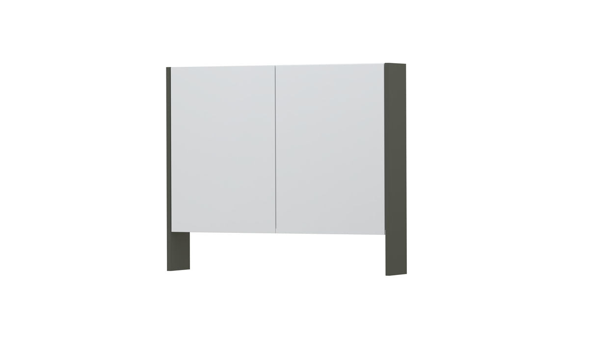 Ink SPK3 spiegelkast 2 deuren - 90x74cm - mat beton groen