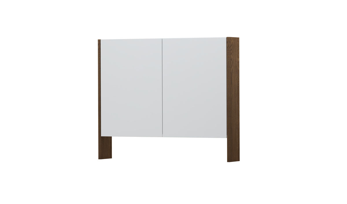 Ink SPK3 spiegelkast 2 deuren - 90x74cm - massief eiken chocolate