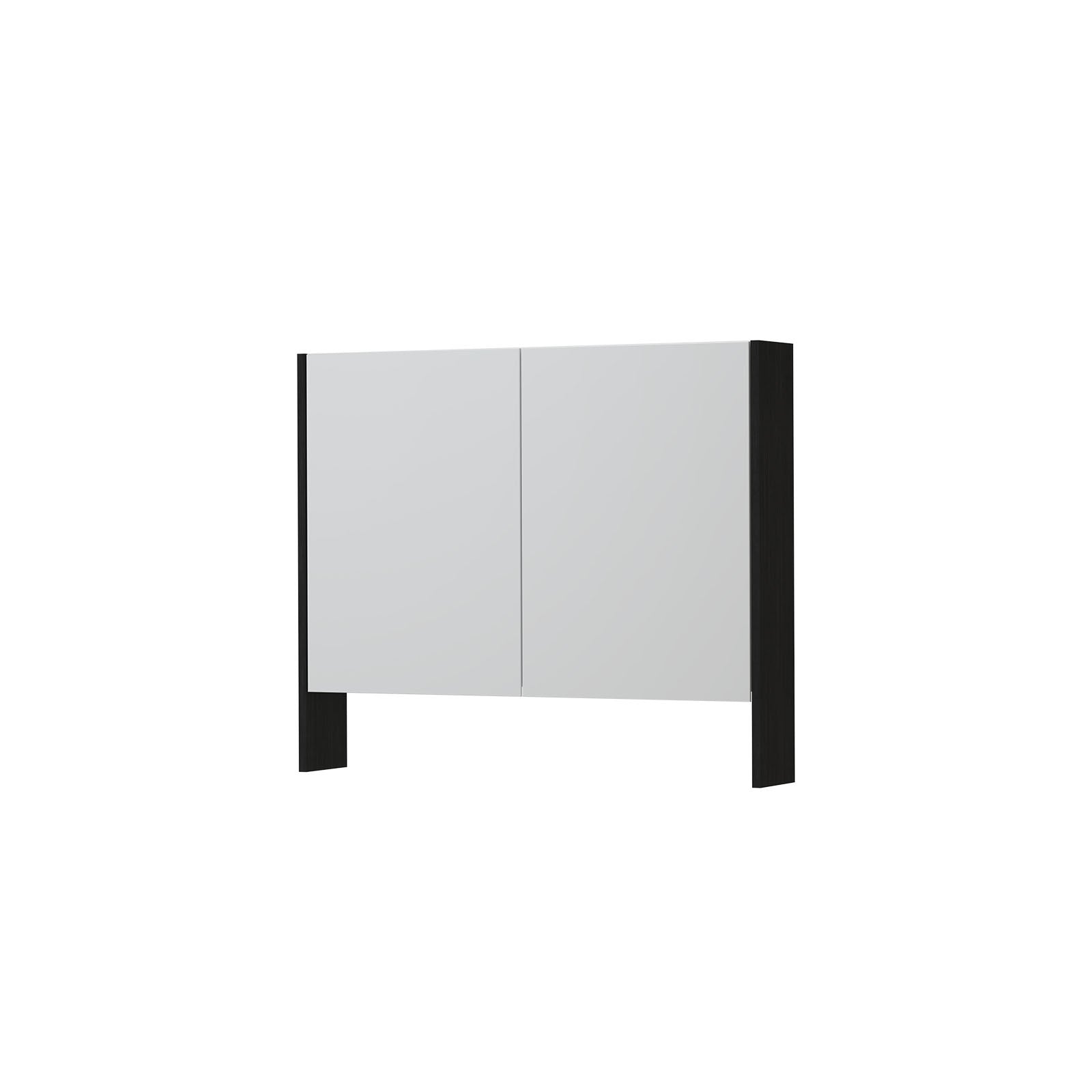Ink SPK3 spiegelkast 2 deuren - 90x74cm - fineer matt intens black