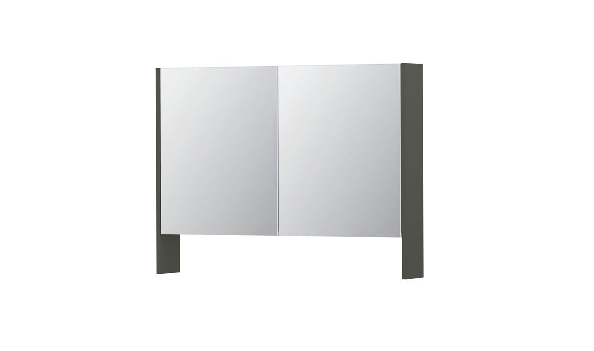 Ink SPK3 spiegelkast 2 deuren - 100x74cm - mat beton groen