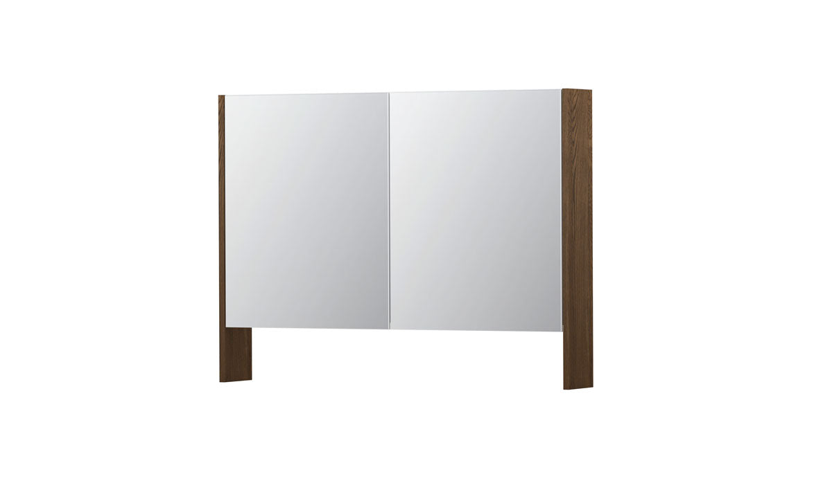 Ink SPK3 spiegelkast 2 deuren - 100x74cm - massief eiken chocolate