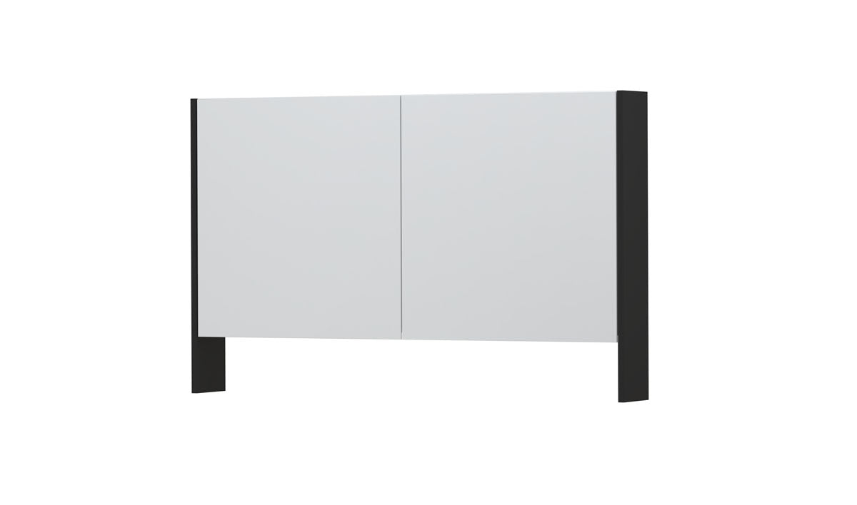 Ink SPK3 spiegelkast 2 deuren - 120x74cm - mat zwart