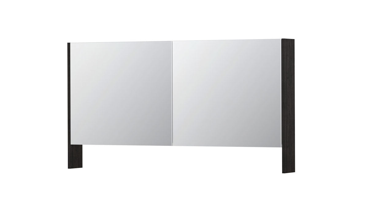 Ink SPK3 spiegelkast 2 deuren - 140x74cm - houtskool eiken