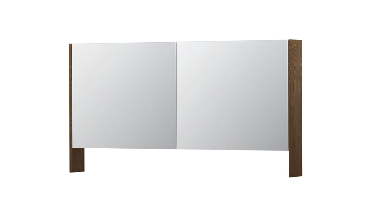 Ink SPK3 spiegelkast 2 deuren - 140x74cm - massief eiken chocolate