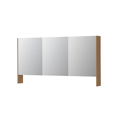 Ink SPK3 spiegelkast 3 deuren - 140x74cm - blank eiken