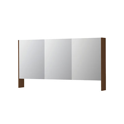 Ink SPK3 spiegelkast 3 deuren - 140x74cm - warm walnoot