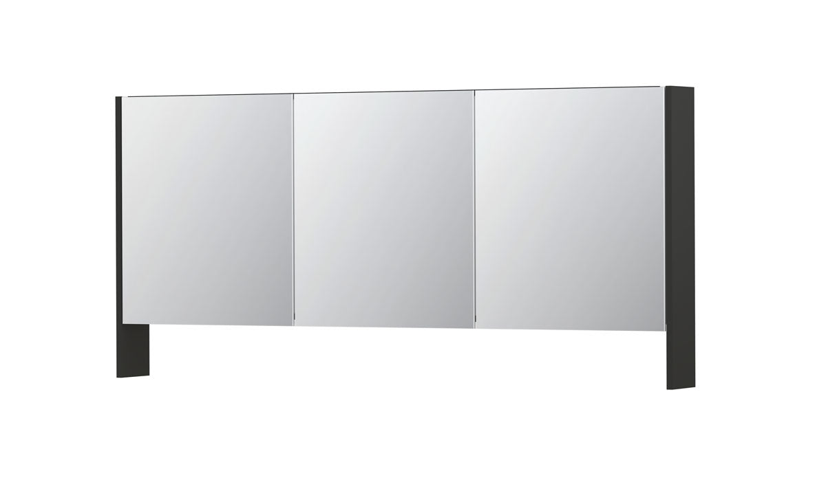 Ink SPK3 spiegelkast 3 deuren - 160x74cm - mat antraciet