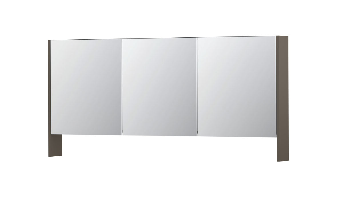 Ink SPK3 spiegelkast 3 deuren - 160x74cm - mat taupe