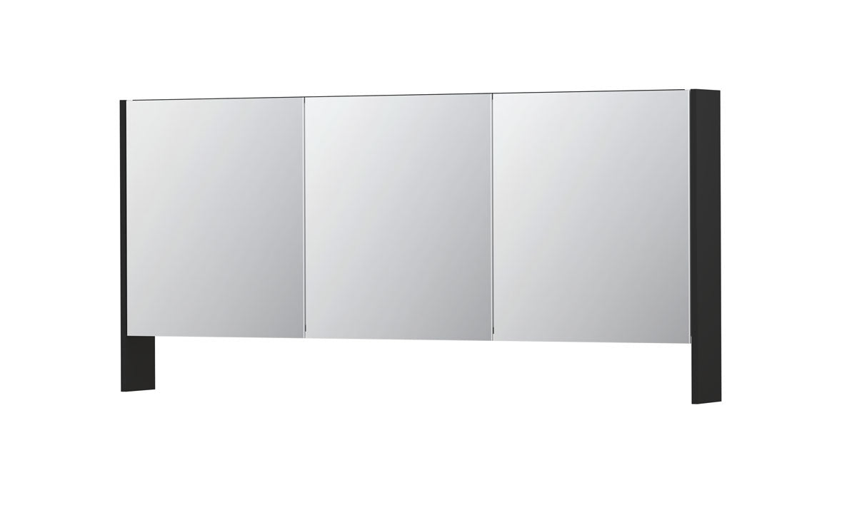 Ink SPK3 spiegelkast 3 deuren - 160x74cm - mat zwart