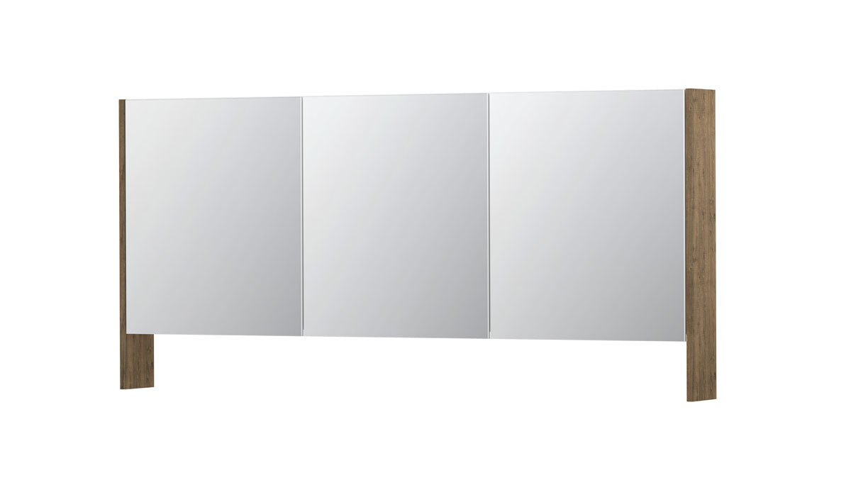 Ink SPK3 spiegelkast 3 deuren - 160x74cm - naturel eiken