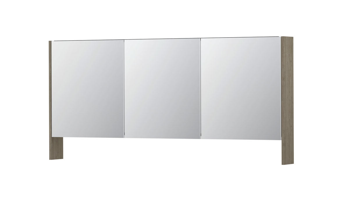 Ink SPK3 spiegelkast 3 deuren - 160x74cm - greige eiken