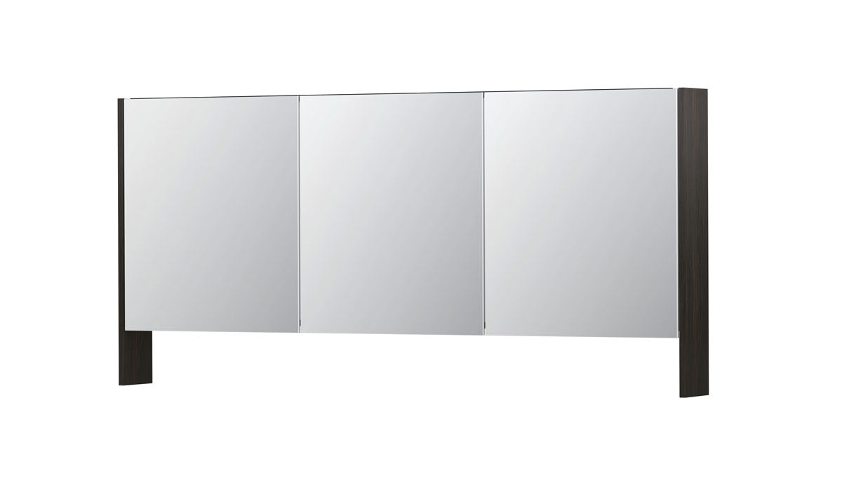 Ink SPK3 spiegelkast 3 deuren - 160x74cm - intens eiken