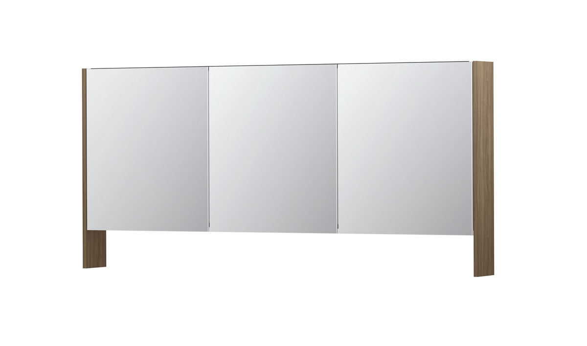 Ink SPK3 spiegelkast 3 deuren - 160x74cm - zuiver eiken