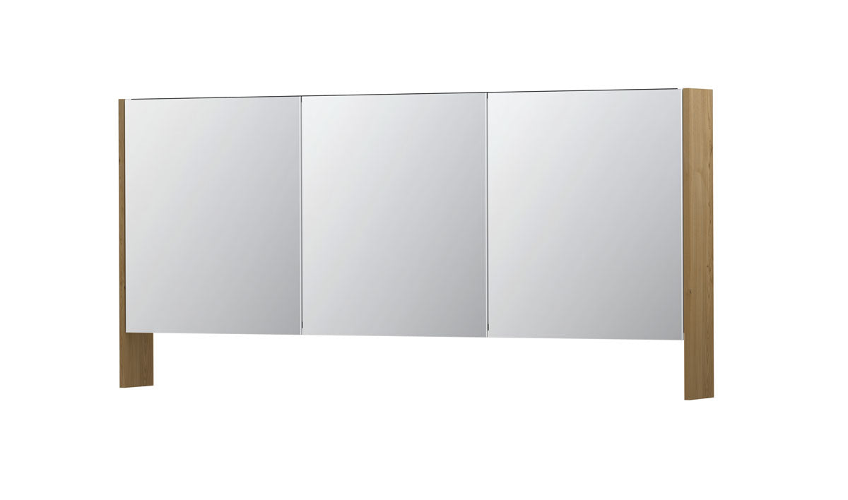 Ink SPK3 spiegelkast 3 deuren - 160x74cm - fineer natur