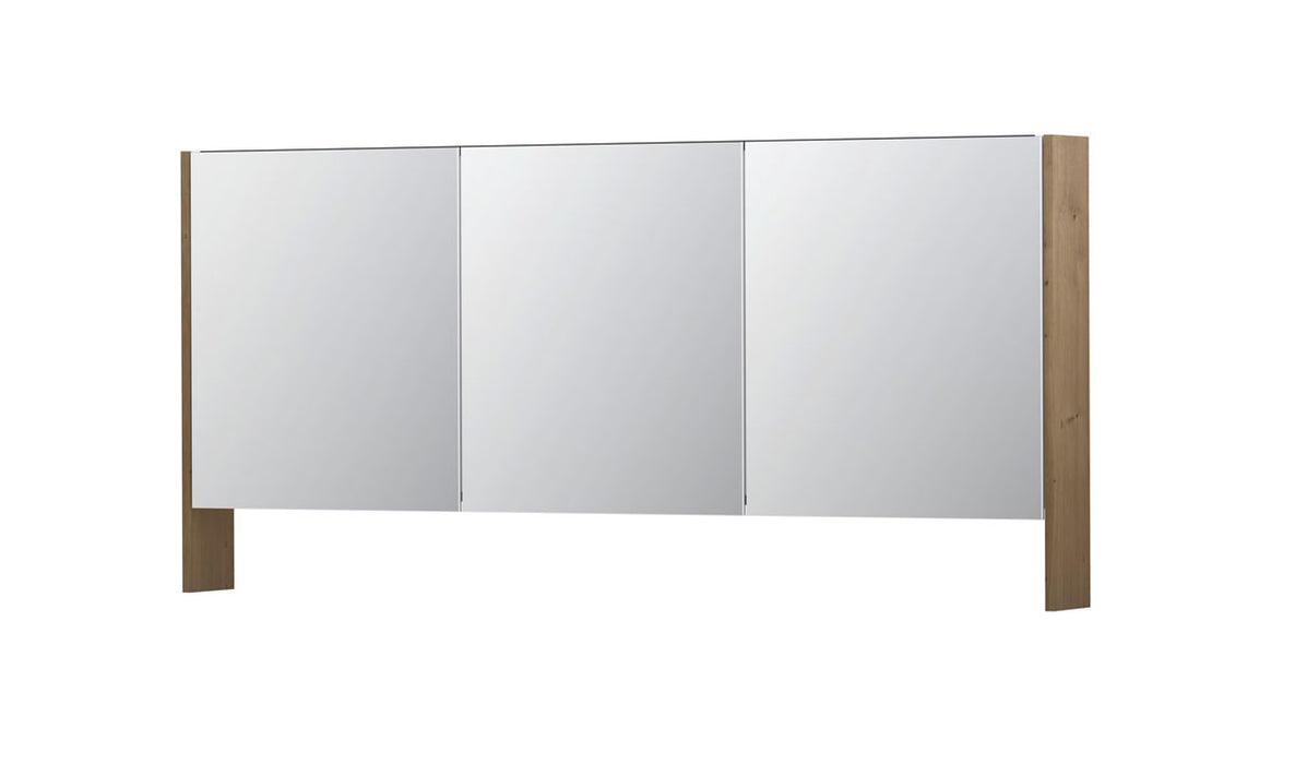 Ink SPK3 spiegelkast 3 deuren - 160x74cm - fineer ash grey