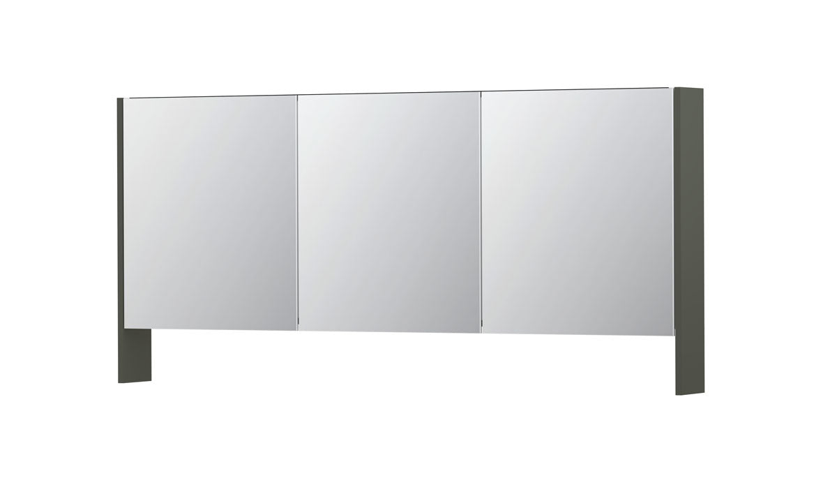 Ink SPK3 spiegelkast 3 deuren - 160x74cm - mat beton groen