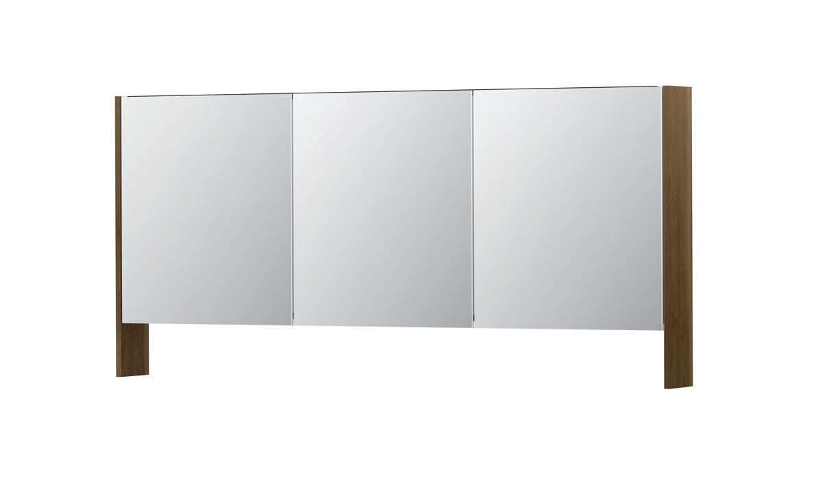 Ink SPK3 spiegelkast 3 deuren - 160x74cm - massief eiken ash grey