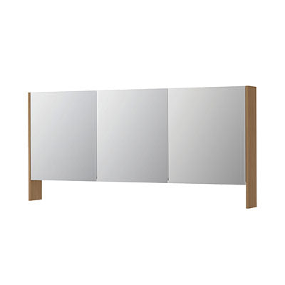 Ink SPK3 spiegelkast 3 deuren - 160x74cm - blank eiken