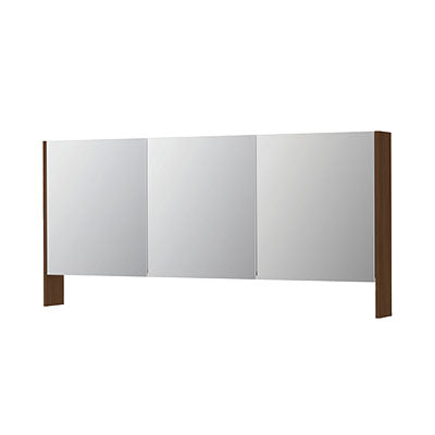 Ink SPK3 spiegelkast 3 deuren - 160x74cm - warm walnoot
