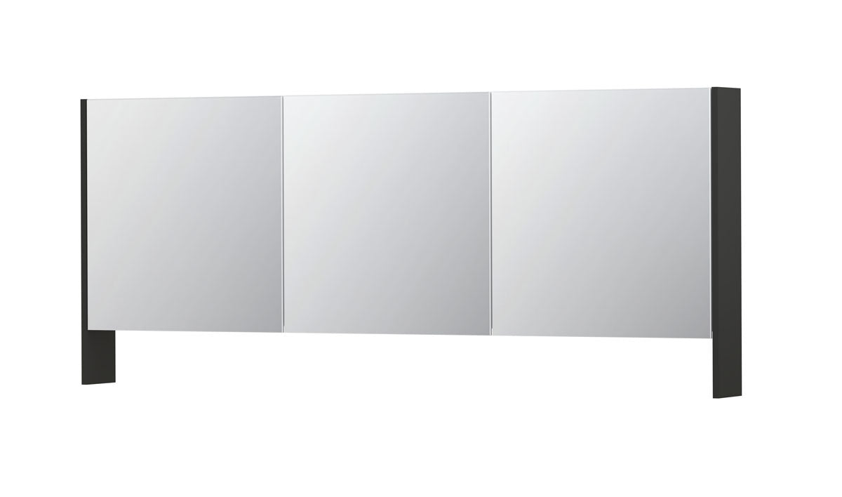 Ink SPK3 spiegelkast 3 deuren - 180x74cm - mat antraciet