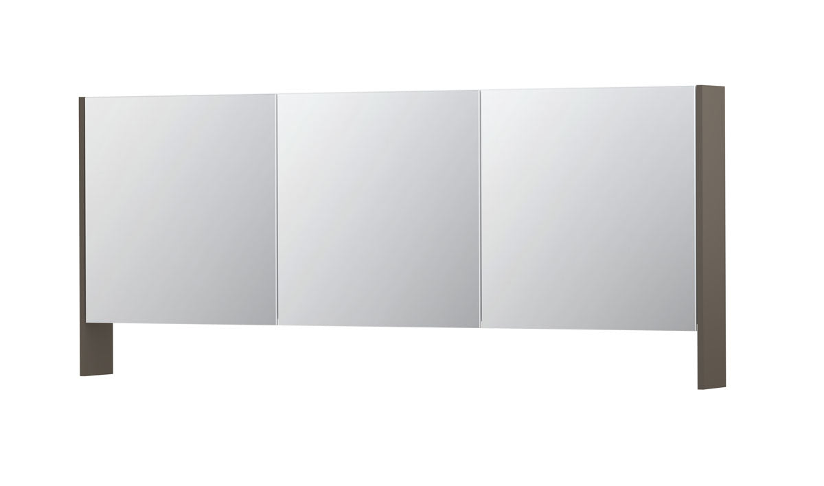 Ink SPK3 spiegelkast 3 deuren - 180x74cm - mat taupe