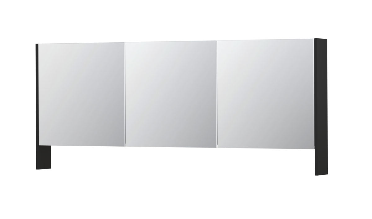 Ink SPK3 spiegelkast 3 deuren - 180x74cm - mat zwart