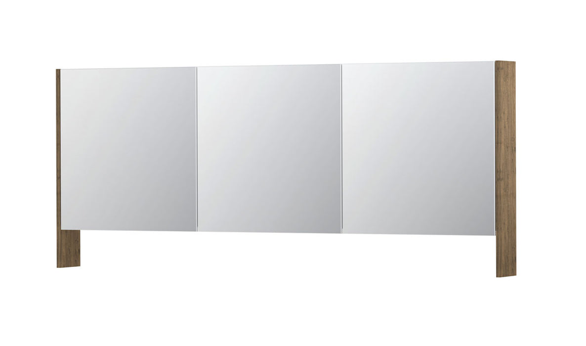 Ink SPK3 spiegelkast 3 deuren - 180x74cm - naturel eiken